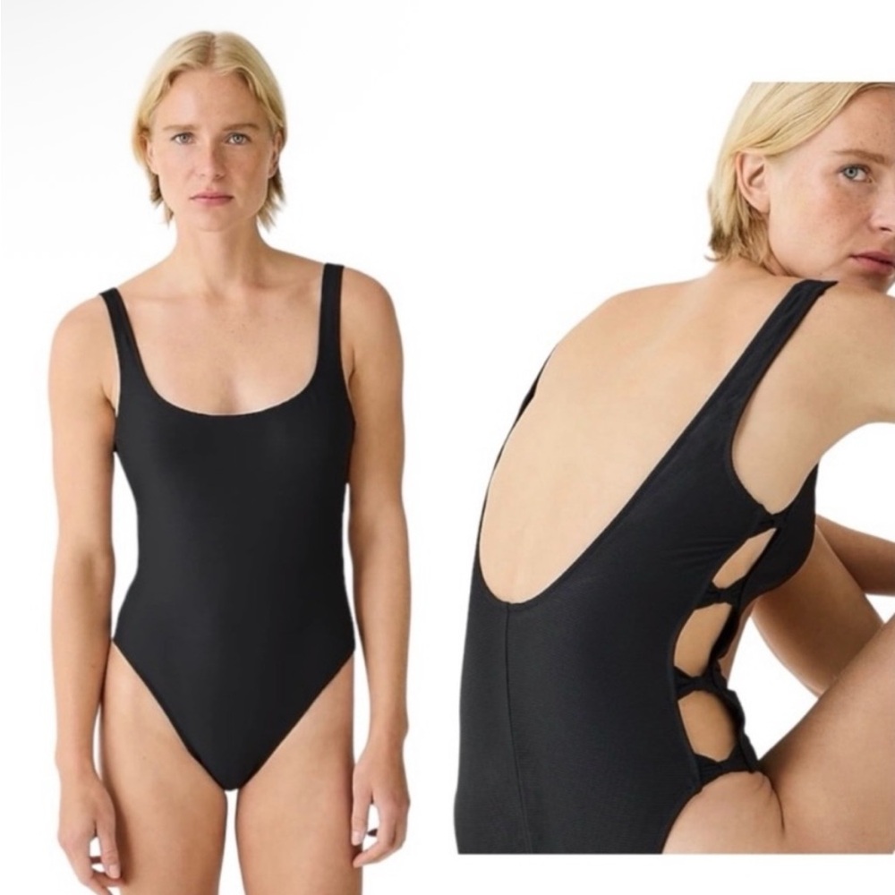 Jcrew Ribbed side-bow one-piece swimsuit size 6